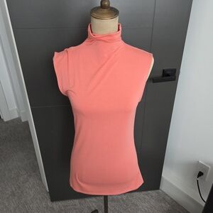 Aritzia Babaton Sleeveless Coral Turtleneck Top